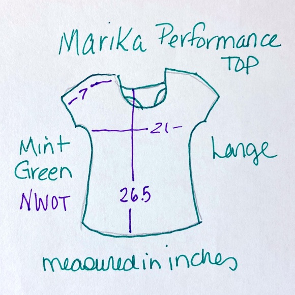 Marika Performance Top. Racerback Style Top. Size Large. Mint Green. NWOT. - Picture 5 of 6